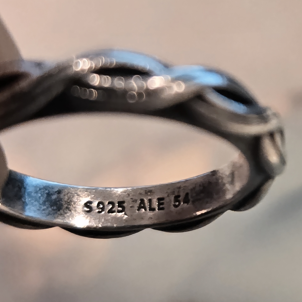PANDORA "Changing Seasons" Silver Braided Women's Ring